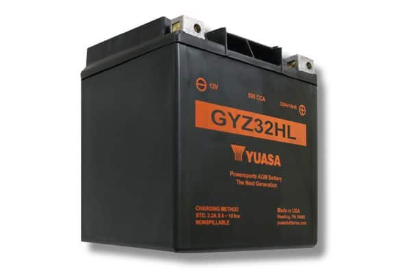 Yuasa GYZ32HL 500 CCA powersports motorcycle AGM battery