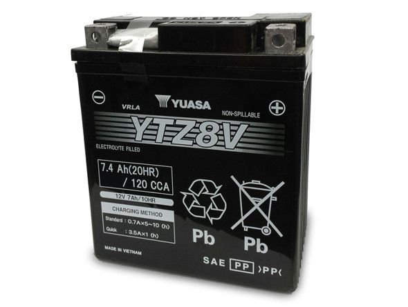 Yuasa YTZ8V AGM Battery For Bikes - Motorsports Battery