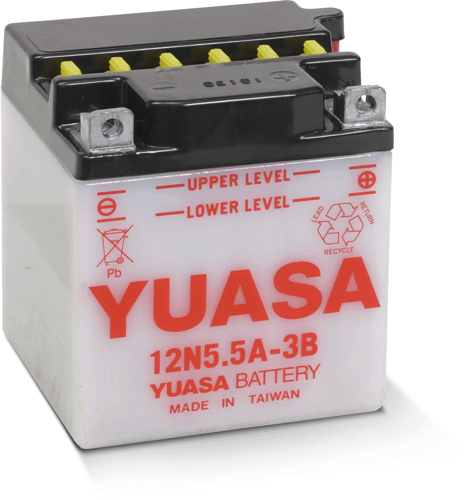 Batterie YUASA 12N5.5-3B 12V/5,5AH für Yamaha RD350 LC Baujahr 1980 Maße: 138x61x131 