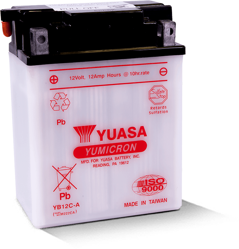 Batterie 12V 12AH, batterie moto Yuasa YB12A-A 150A - BatterySet