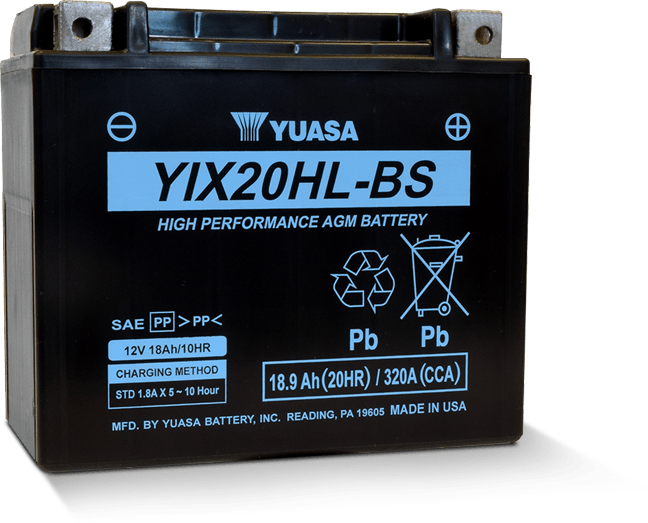 Yuasa YIX20HL-BS AGM Battery