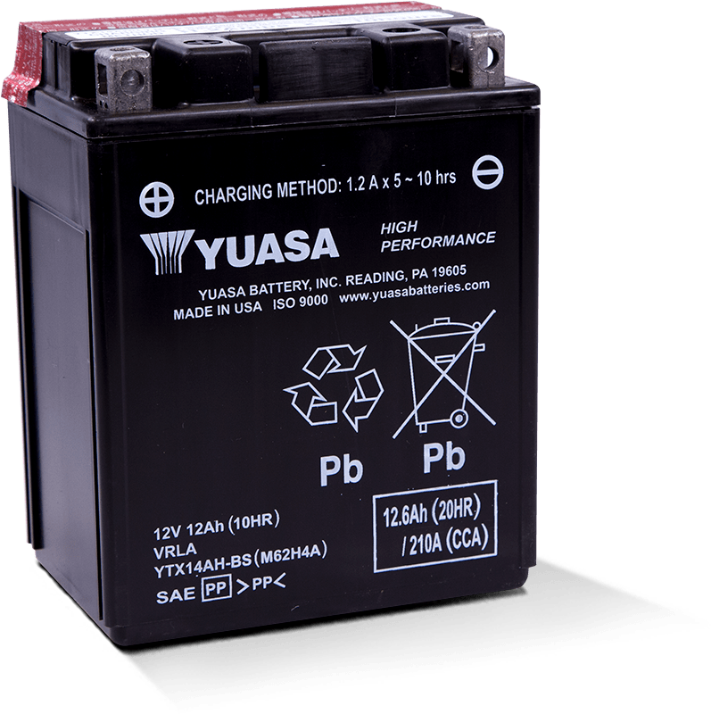 Maintenance Free-Sealed AGM ATV Battery Rechargeable Yuasa YTX14AH Motorcycle Batteries For Honda Kawasaki Yamaha Polaris Weize YTX14AH-BS High Performance 