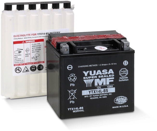 YTX14L-BS AGM battery with Electrolyte fluid