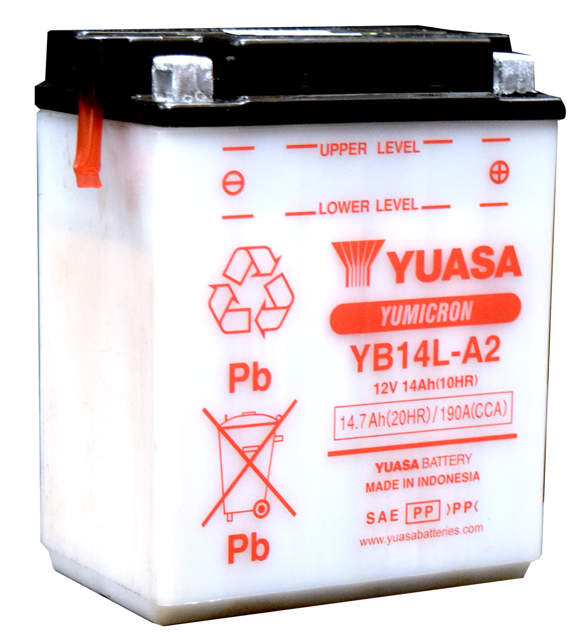 Yuasa YB14L-A2 Yumicron Battery for motorsports, powersports, and motorcycle