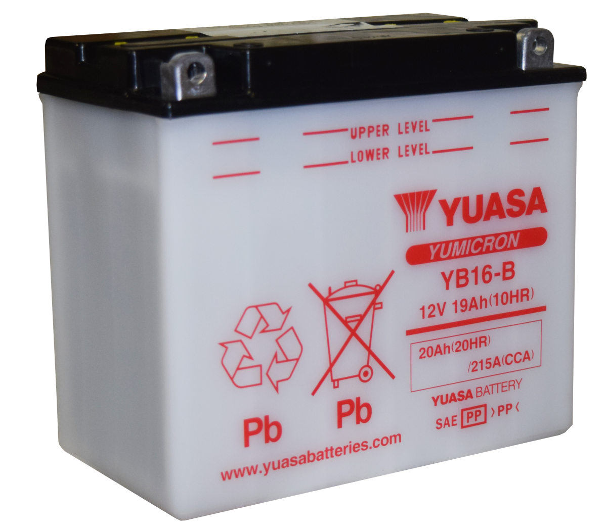 Yuasa YB16-B TWN Motorcycle Battery, Motorsports Battery