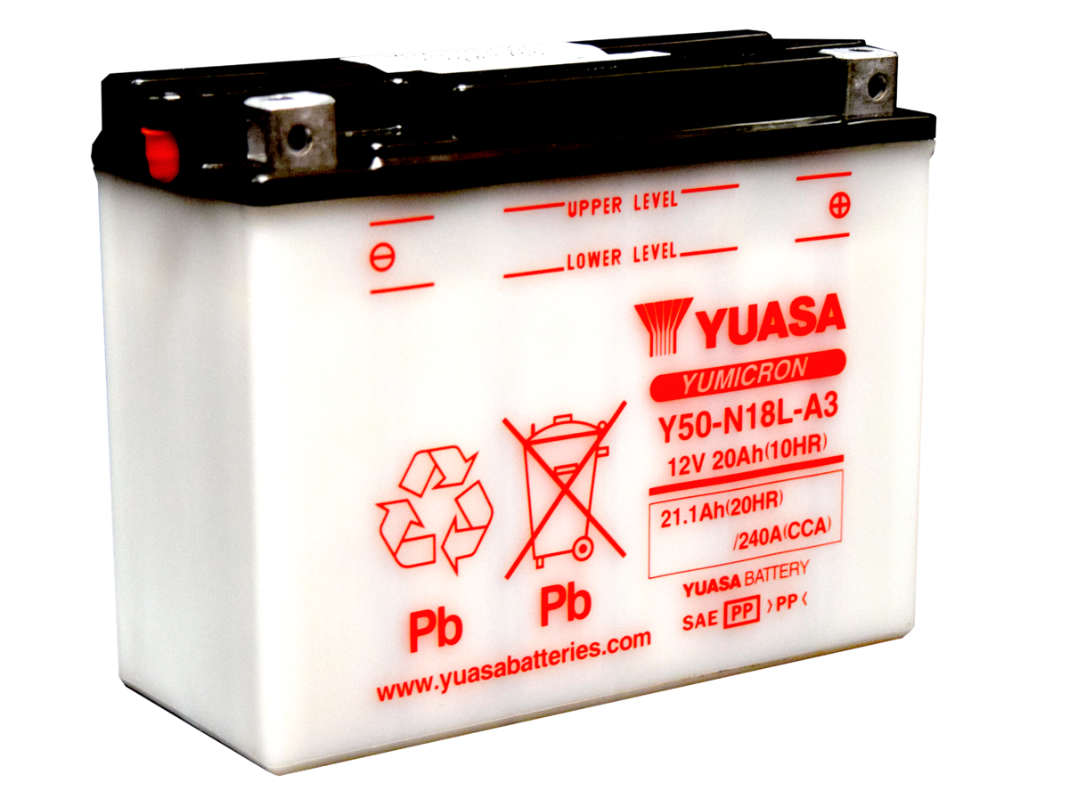 Yuasa Y50-N18L-A3 Yumicron Battery for motorsports, powersports, and motorcycle