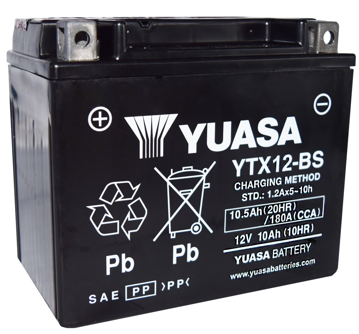 Yuasa YTX12-BS Battery for motorsports, powersports, and motorcycle