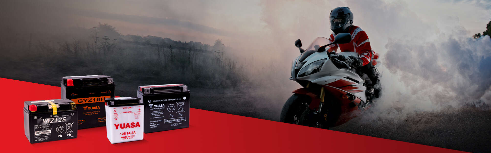 Yuasa YTX14-BS Motorcycle Battery (200 CA)