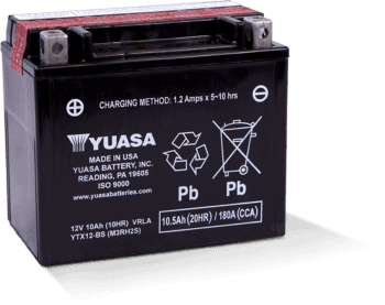 Batterie YUASA 12V/11Ah, YB10L-B2 135x90x145 mm batterie standard,  pré-chargée à sec