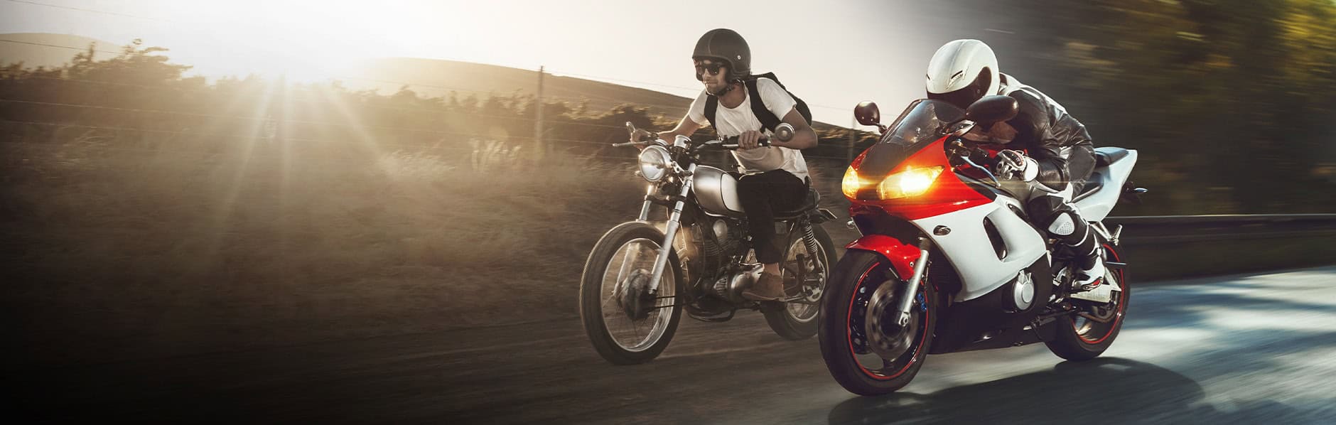 Two motorcycles from then and now, for the Yuasa 45th anniversary.