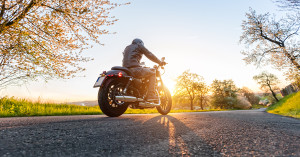 Rider enjoys spring weather.